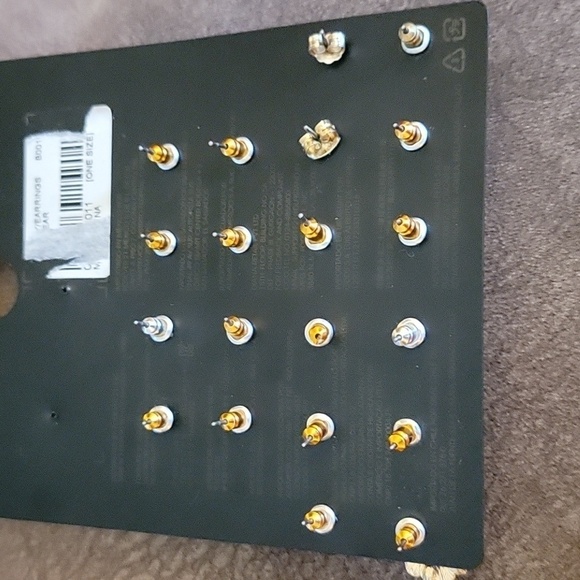 Vtg FOREVER 21 Deadstock Ten Pair Floral Rhinestone Post Earrings - Picture 5 of 5